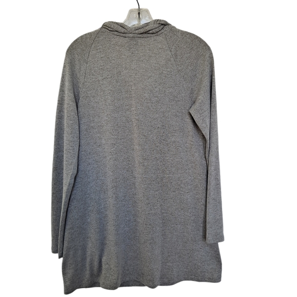 Anthropologie One September Heathered Gray Braided V-Neck Knit Long Sleeve Top S - Picture 2 of 8